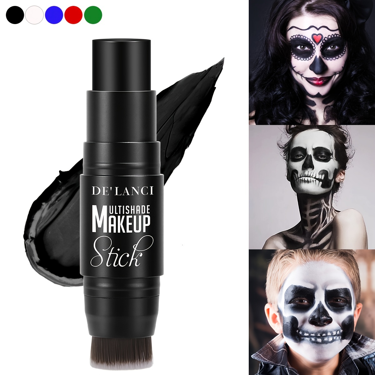 MEICOLY Clown Black Face Body Paint Stick,Safe Eye Black Stick Sporting  Face Paint for Adults and Kids ,Professional Black Face Paint for Halloween