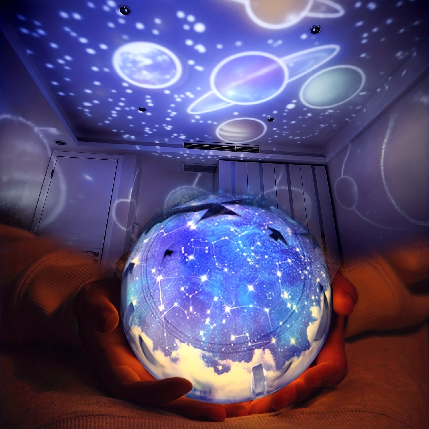 Moon Earth Projector Night Light Lampe Led Projection Terre - Temu