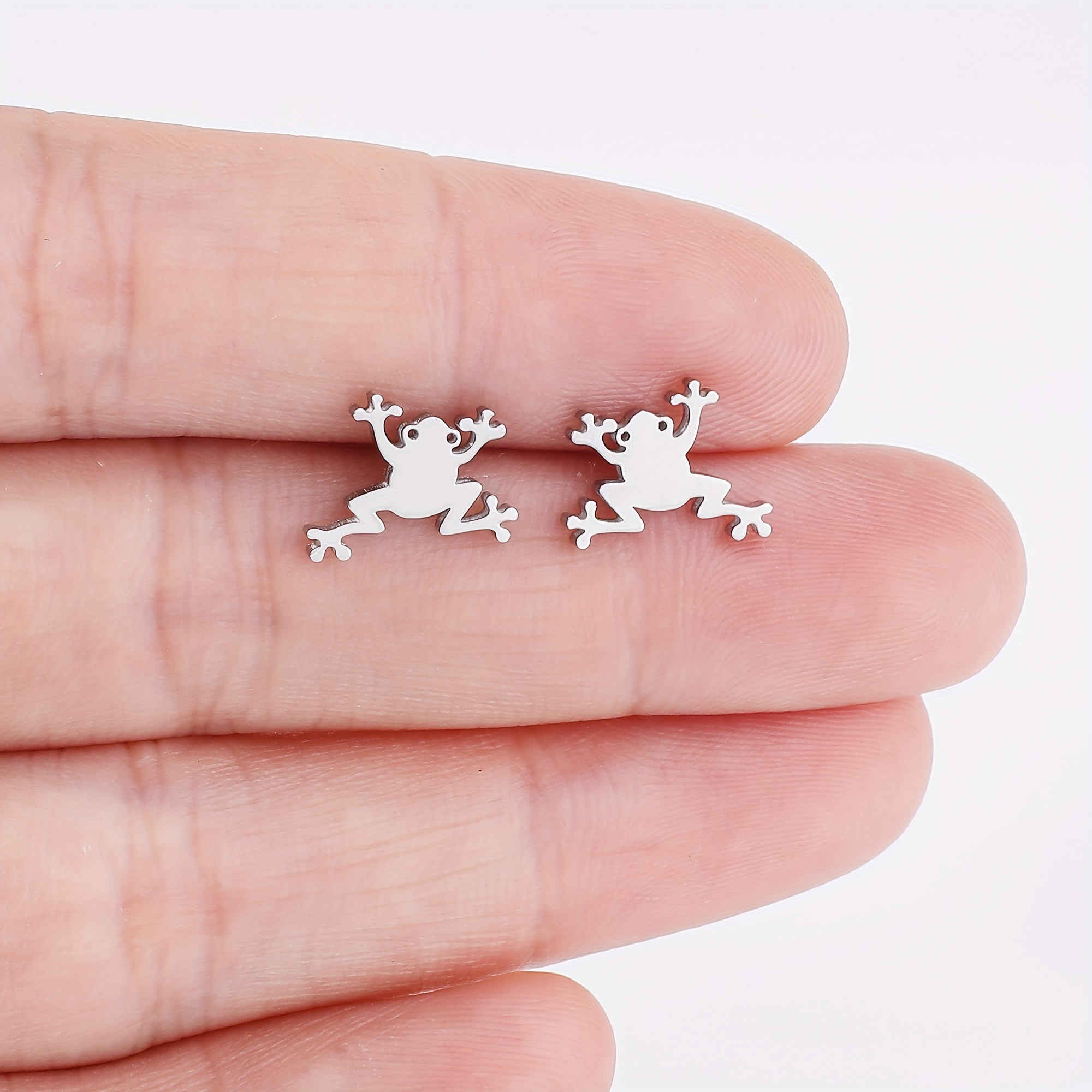 TEMU de Rana para Mujer - Joyería Hipoalergénica en Acero Inoxidable, Diseño Adorable de Rana Saltarina, Pendientes para Uso Diario y Formal, Sin