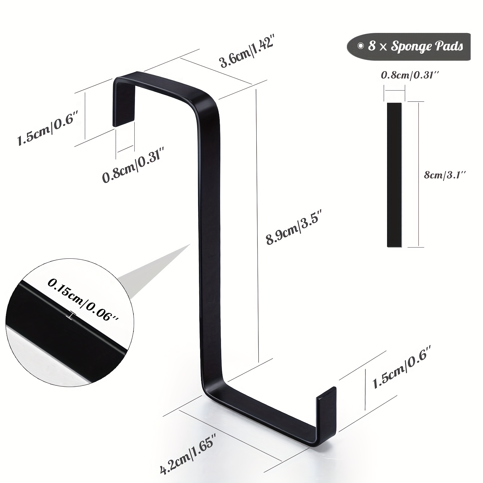 8 Pezzi Ganci Porta A Forma Z Neri 8cm Appendiabiti Porta In - Temu Italy