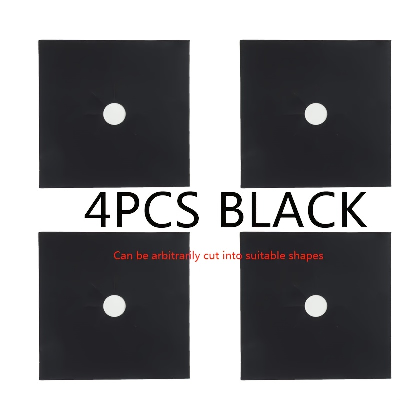 Stove Burner Covers - Gas Stove Protectors Black 0.2mm Double Thickness,  Reusable, Non-Stick, Fast Clean Liners for Kitchen/Cooking. Size 10.6 x