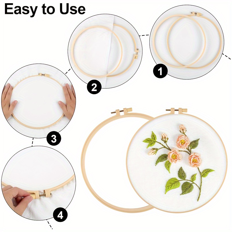 1pc Plastic Embroidery Hoop Rings Round Bamboo Frame Hoops Cross Stitch  Crafts S