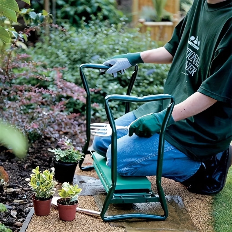

1pc Gardening Folding Bench Stool, Outdoor Garden Kneeling Bench With Kneeling Pad, Folding Portable Kneeling Bench, Gardening Tool