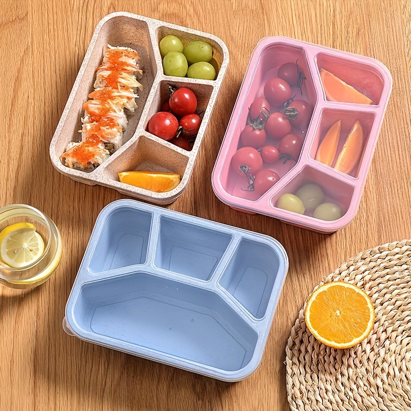 1000ML Lunch Box Japanese Style Box for Kids Students Food Container Wheat  Straw Leak-Proof Square Bento Box With Compartment - AliExpress