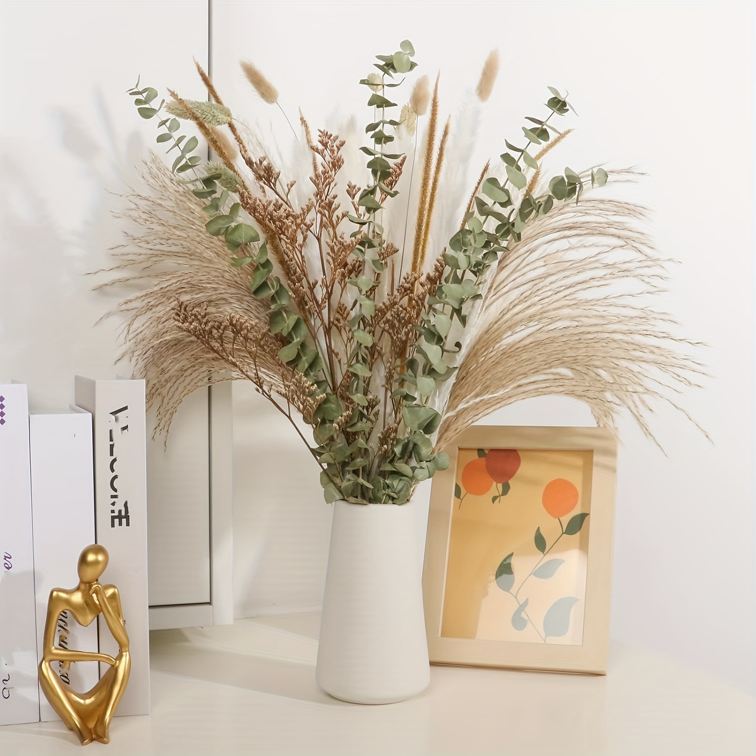 33pcs Bouquet Di Fiori Secchi Naturali, Decorazione Di Erba Di Pampas  Essiccata, 8 Tipi Di Vaso Con Inserto Di Materiale Floreale, Bouquet Di  Fiori