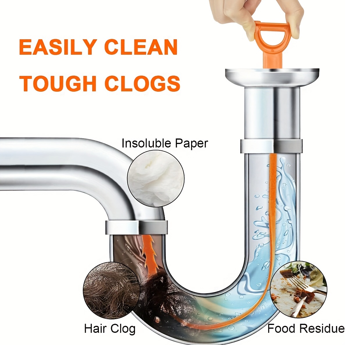Sink Drain Snake Hair Clog Remover Tool 2 Pack 20 Flexible