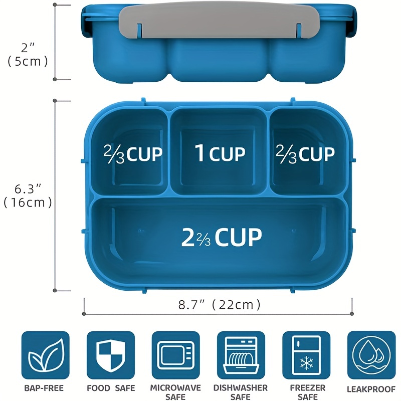 Lunch Box 1300ML, Bento Box Leak-Proof Dishwasher Microwave Safe