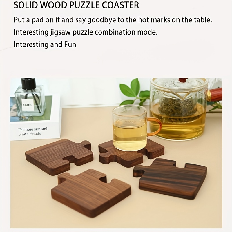 Jigsaw Black Walnut Wood Coaster 