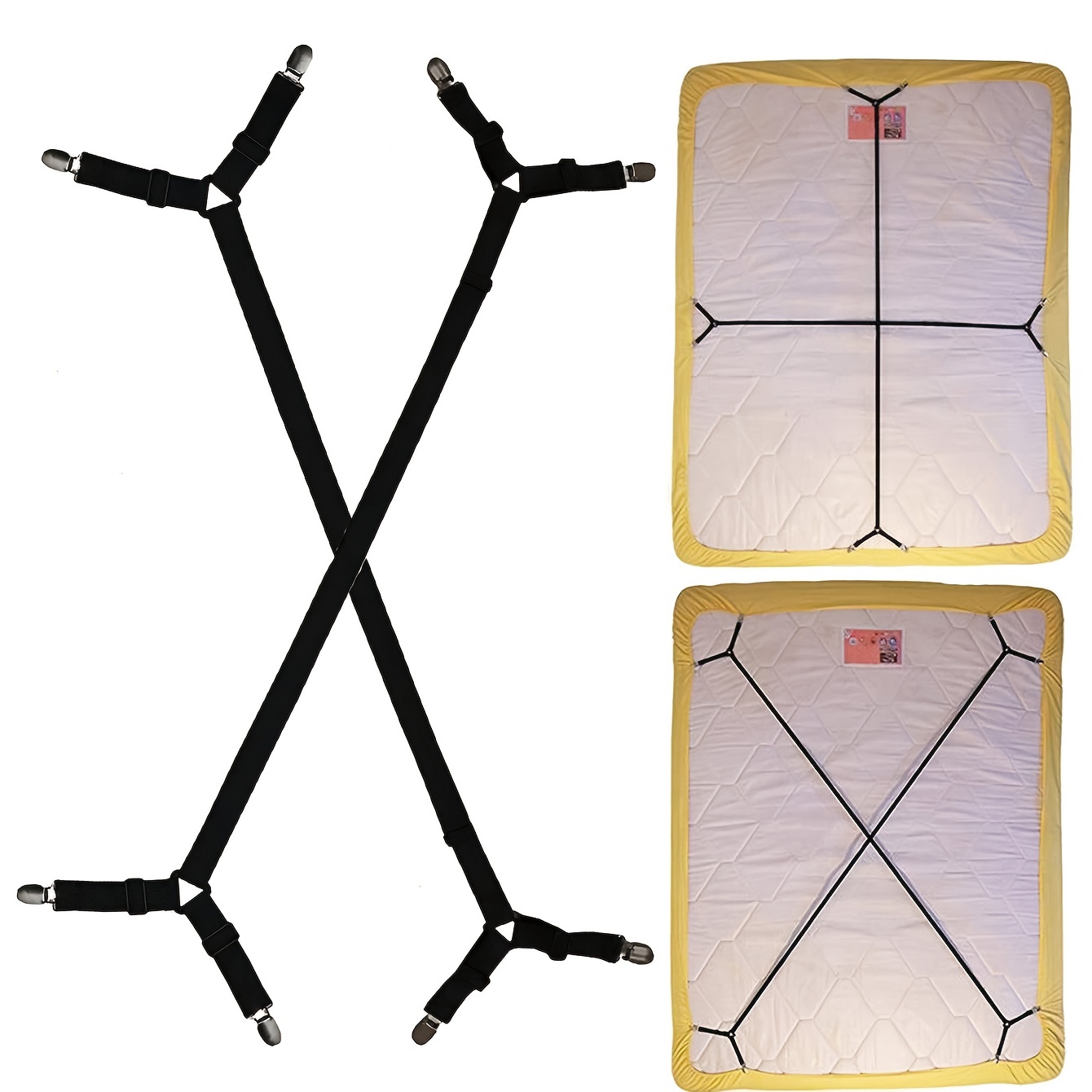 Bed Sheet Holder Straps Adjustable Elastic Crisscross Sheets - Temu