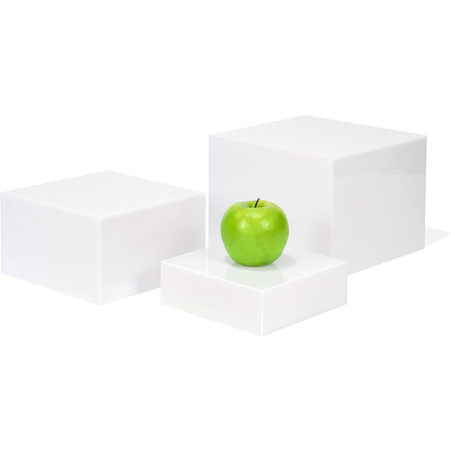 Solid Gloss 5 sided White Acrylic Cube Cupcake Dessert - Temu