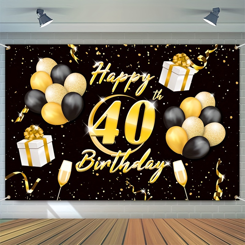 Decoraciones de cumpleaños número 40 para hombres y mujeres, suministros de  fiesta de cumpleaños 40 con pancarta de feliz cumpleaños y globos del