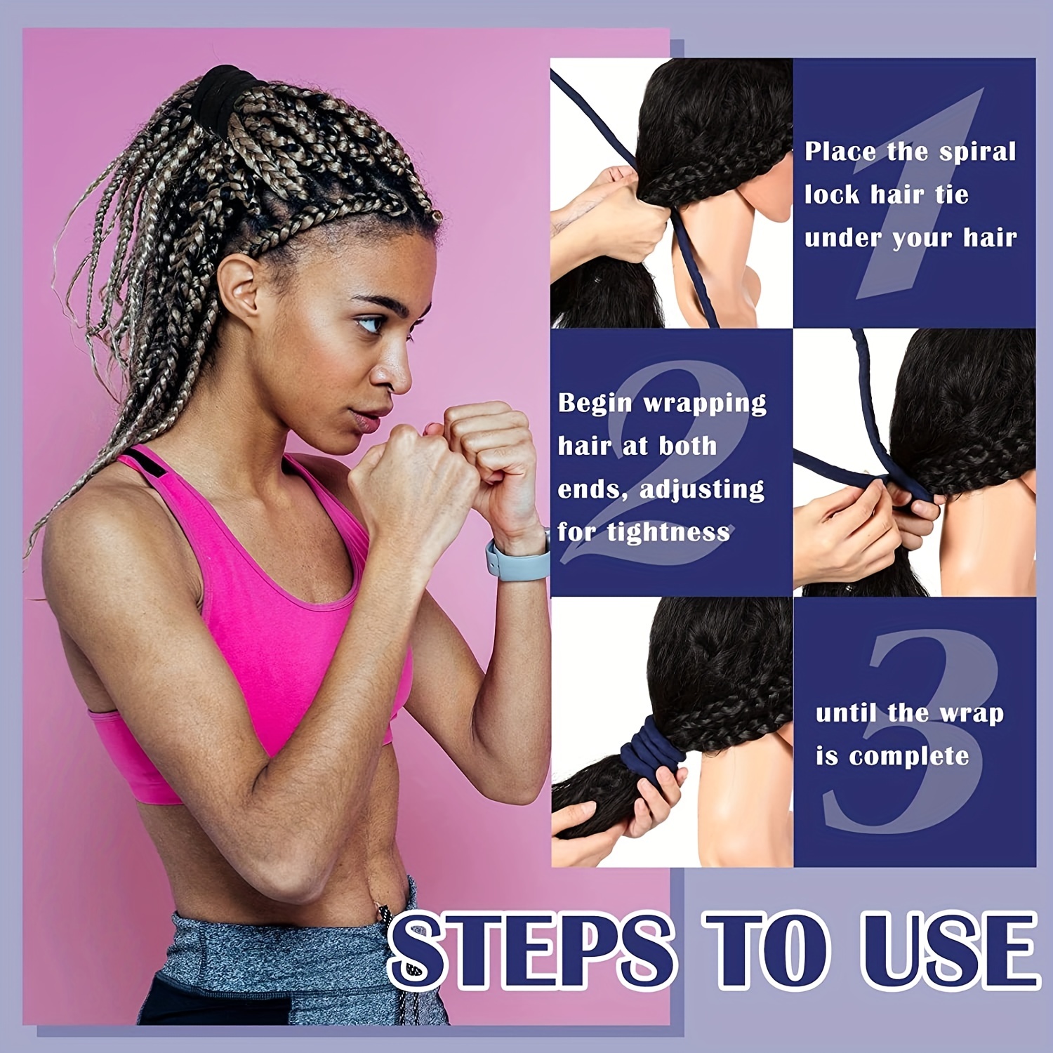 Colorful Spiral Lock Hair Tie Dreadlock Ponytail Holders