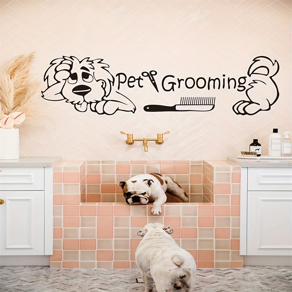 Salon de toilettage, Autocollant mural pour chien, Autocollant