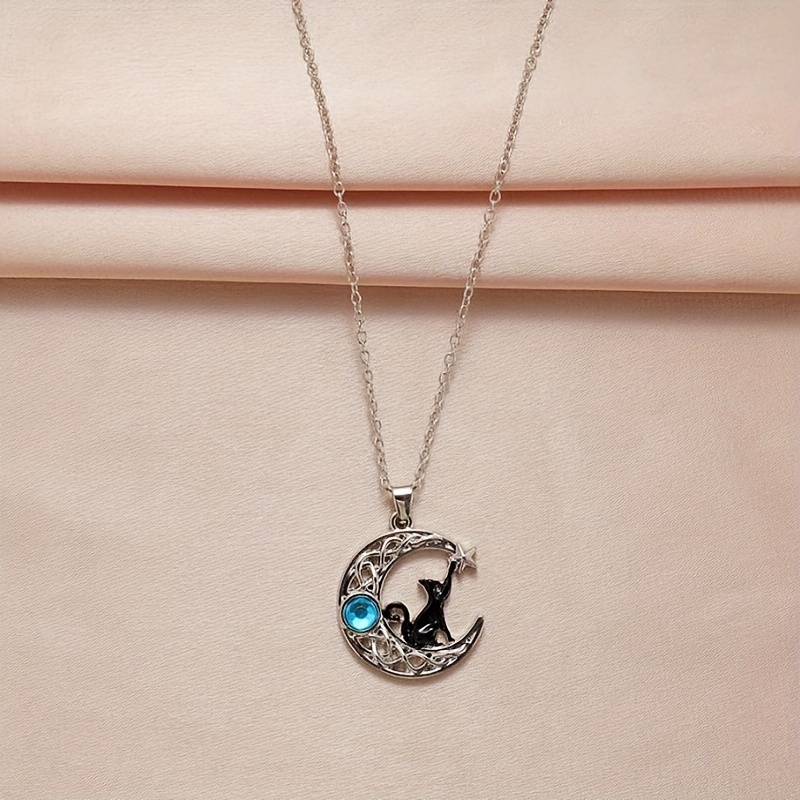 Pendentif Chaton Mignon En Cristal, Étoile De Lune En Forme De