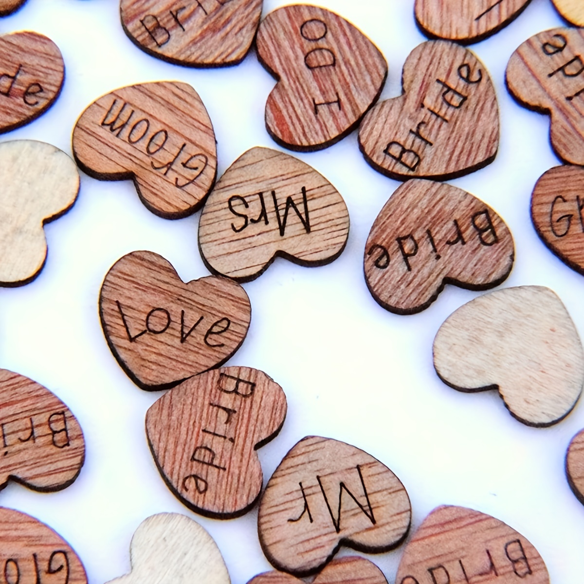 100pcs Mini Wooden Love Heart Wedding Table Scatter Diy - Temu