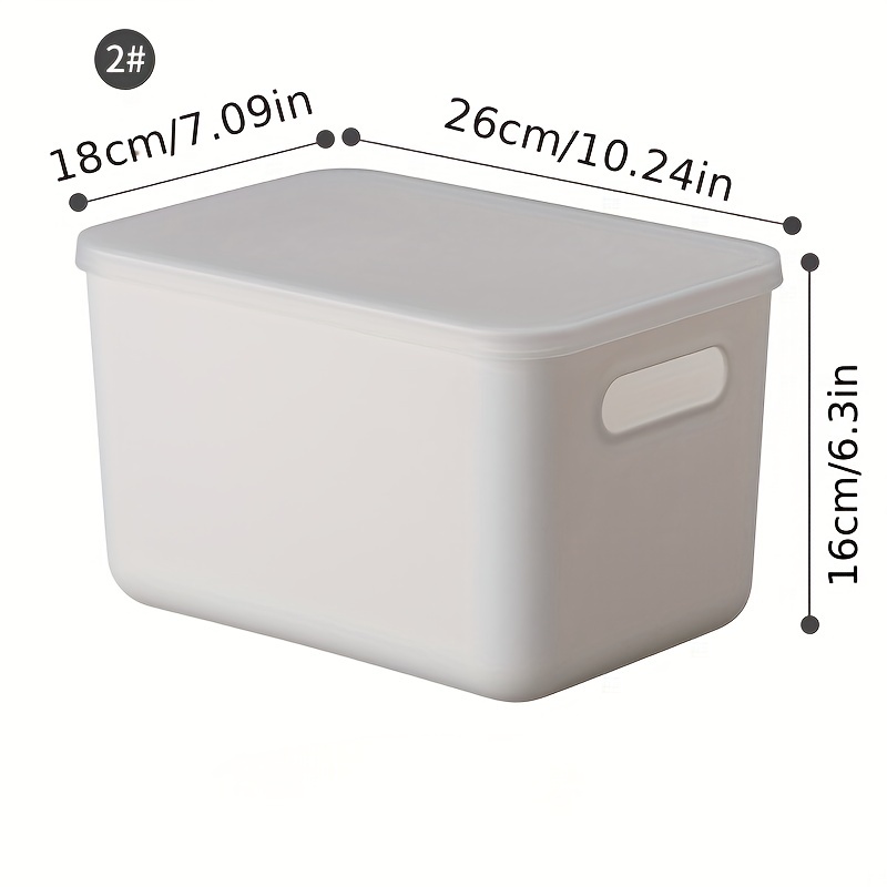 Small Large Plastic Storage Box with Lid Kitchen Home Office Basket  Container