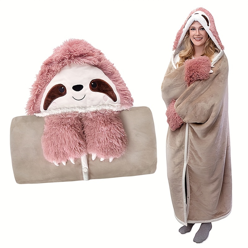 Wearable Blanket Hoodie Blanket Hoodie Plush Soft Warm - Temu Canada