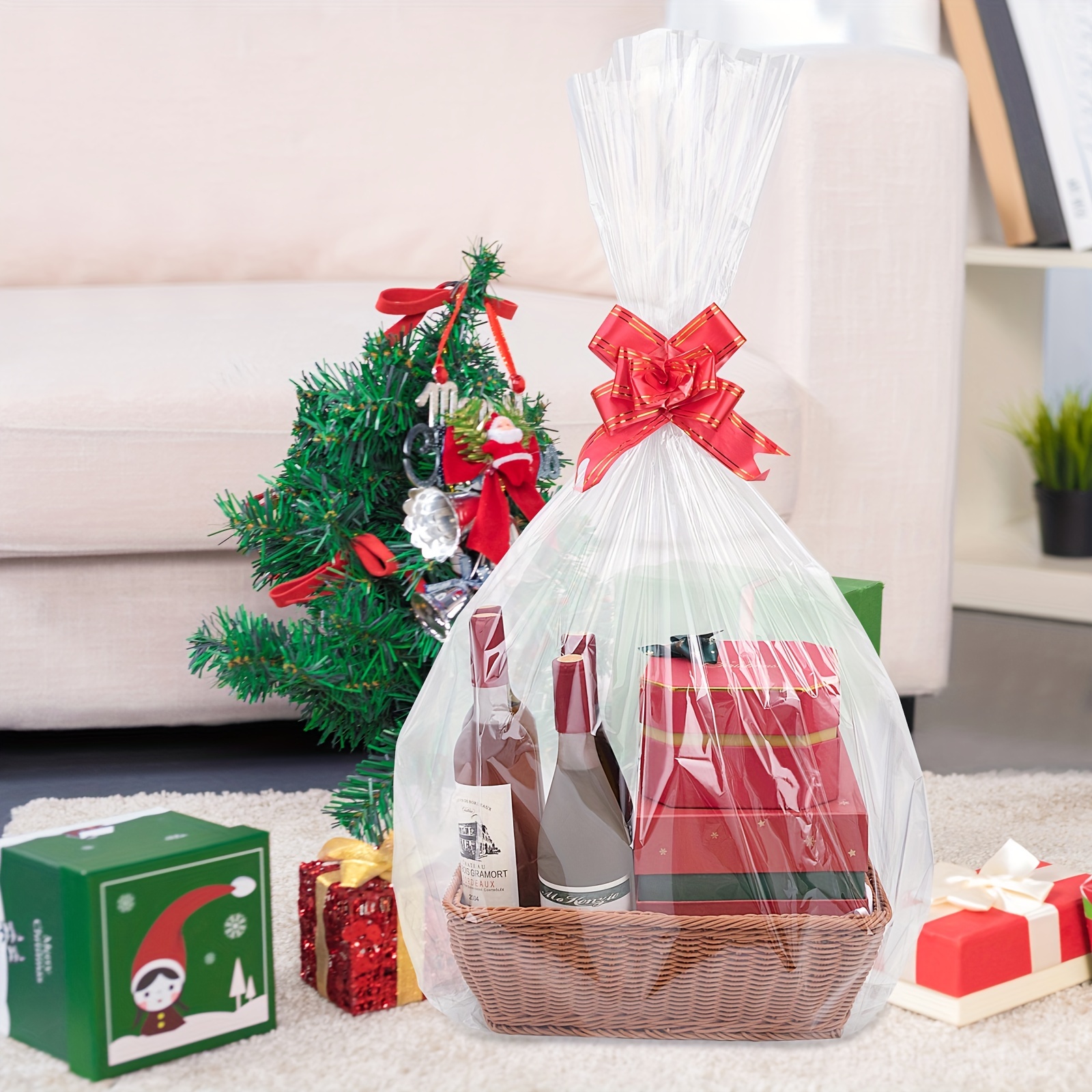 Extra Large Shrink Wrap Basket Bags Gift Baskets Clear - Temu