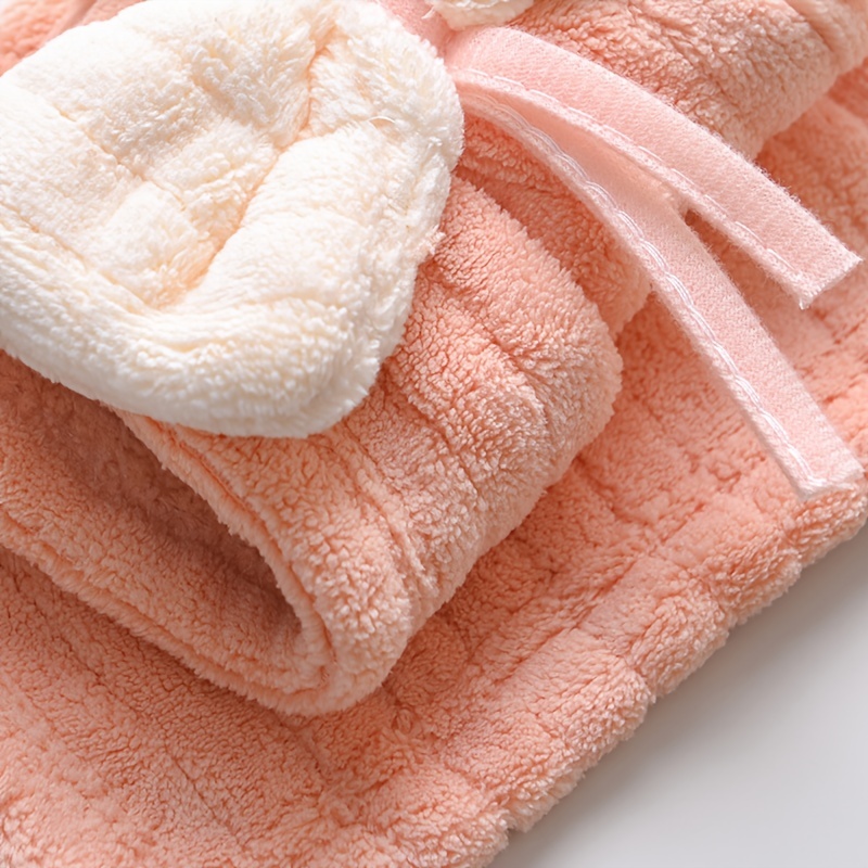 Bowknot Hanging Towel For Wiping Hands Coral Fleece Quick - Temu