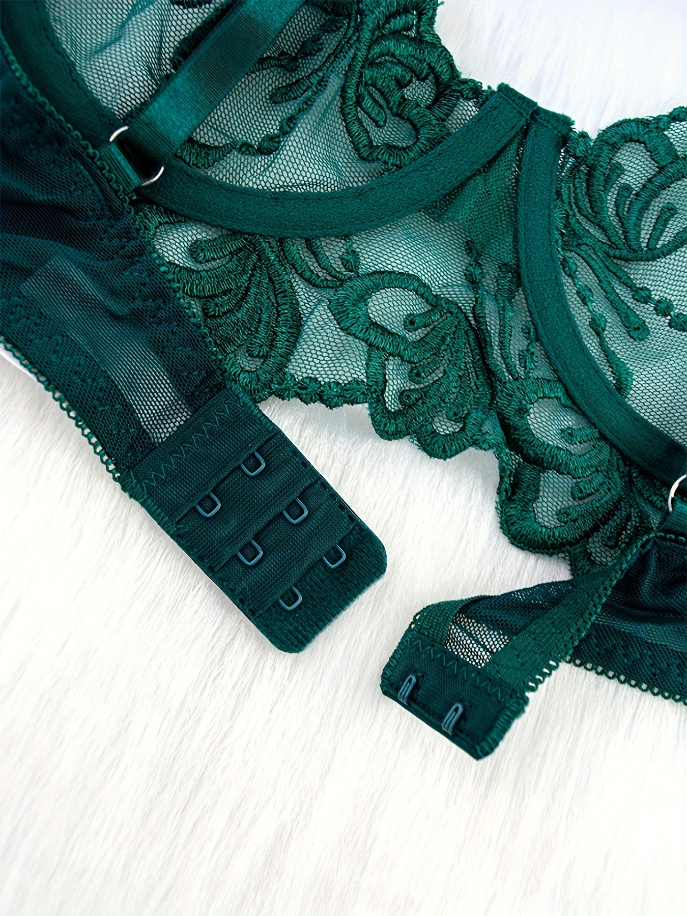 Blue mesh underwear set - Sheer bra and see through thong - Sheer lingerie  - Shop LaurinStore Women's Underwear - Pinkoi