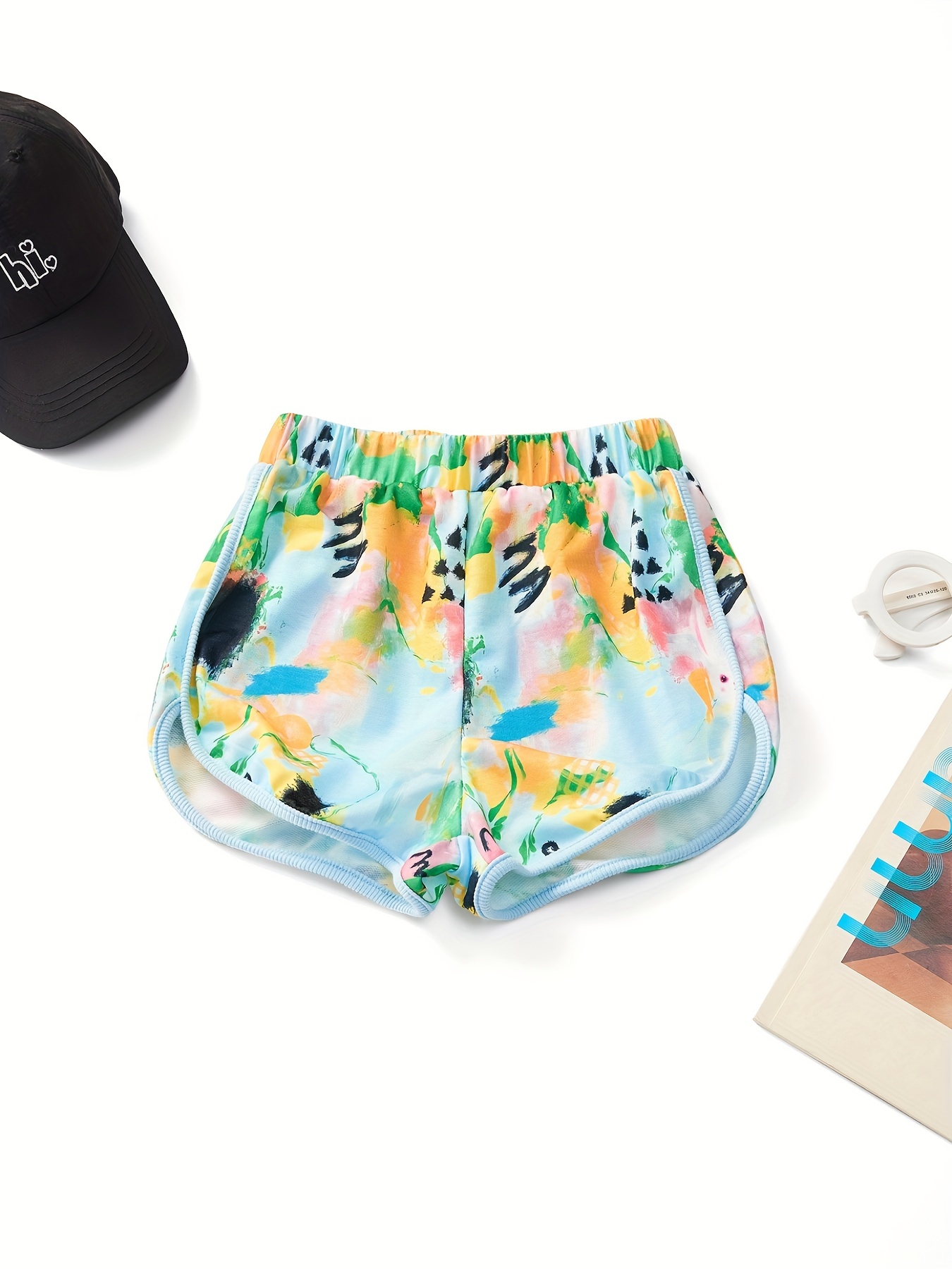Girls Tie Dye Graphic Track Shorts