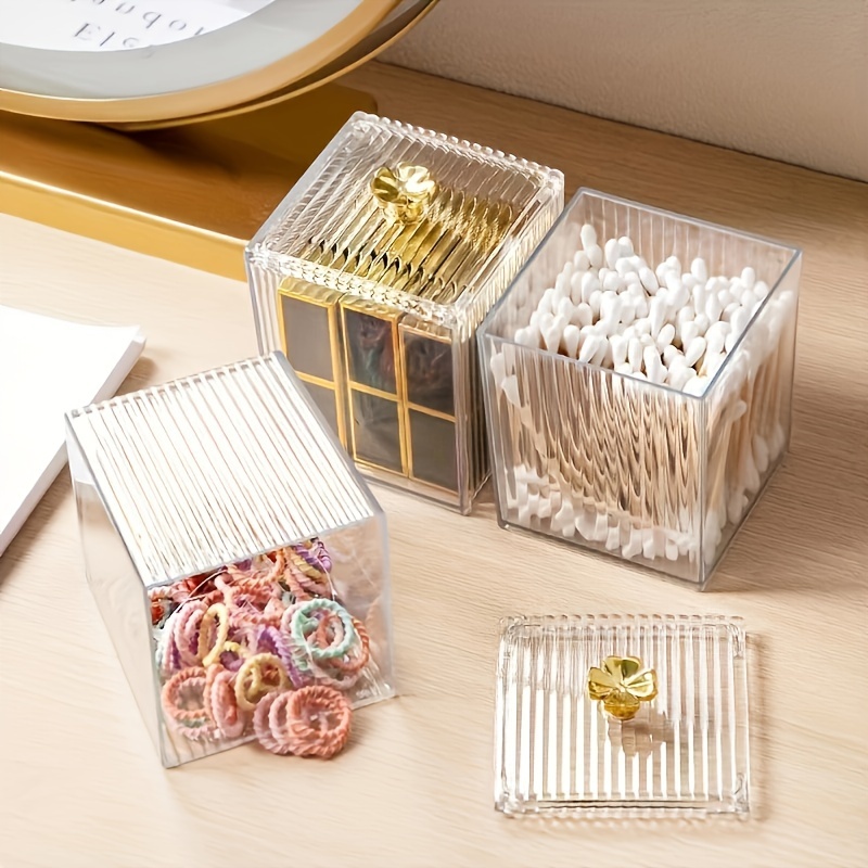 Desktop Covered Storage Box Swabs Dental Floss Small - Temu