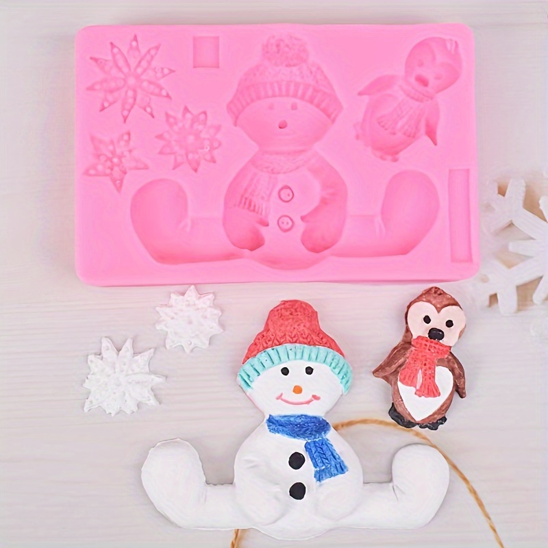 1pc Babbo Natale Fiocco di neve Gesso Stampo in silicone Candela  Decorazione Fai da te Goccia Colla Stampo - Temu Italy