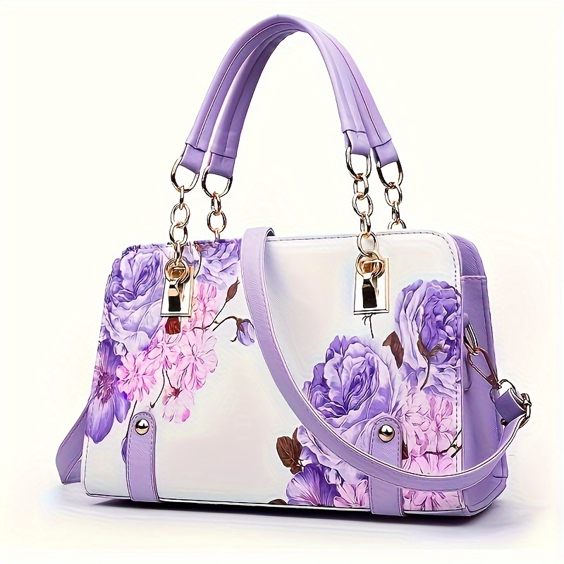 

Elegant Floral Print Satchel Bag, Fashion Crossbody Bag, Women's Casual Handbag, Shoulder Bag & Purse