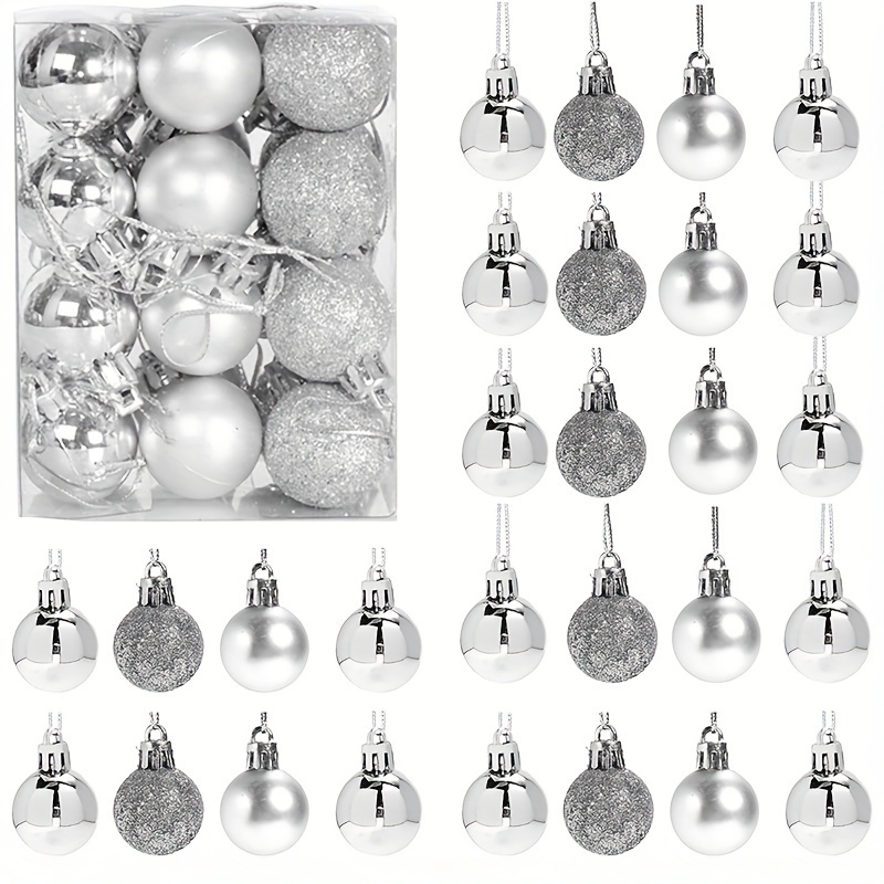 24pcs Mini Shatterproof Christmas Balls Tree Ornaments Party Decoration