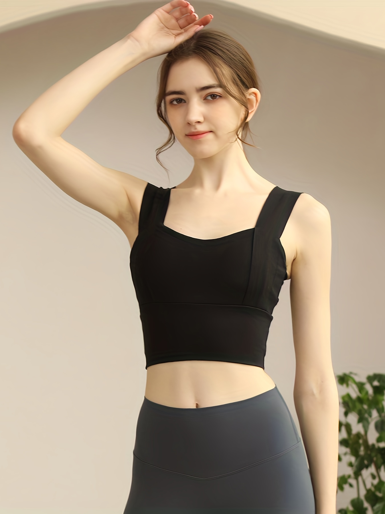 Gathering Shockproof Sports Bra Breathable Women Yoga Tops Bra