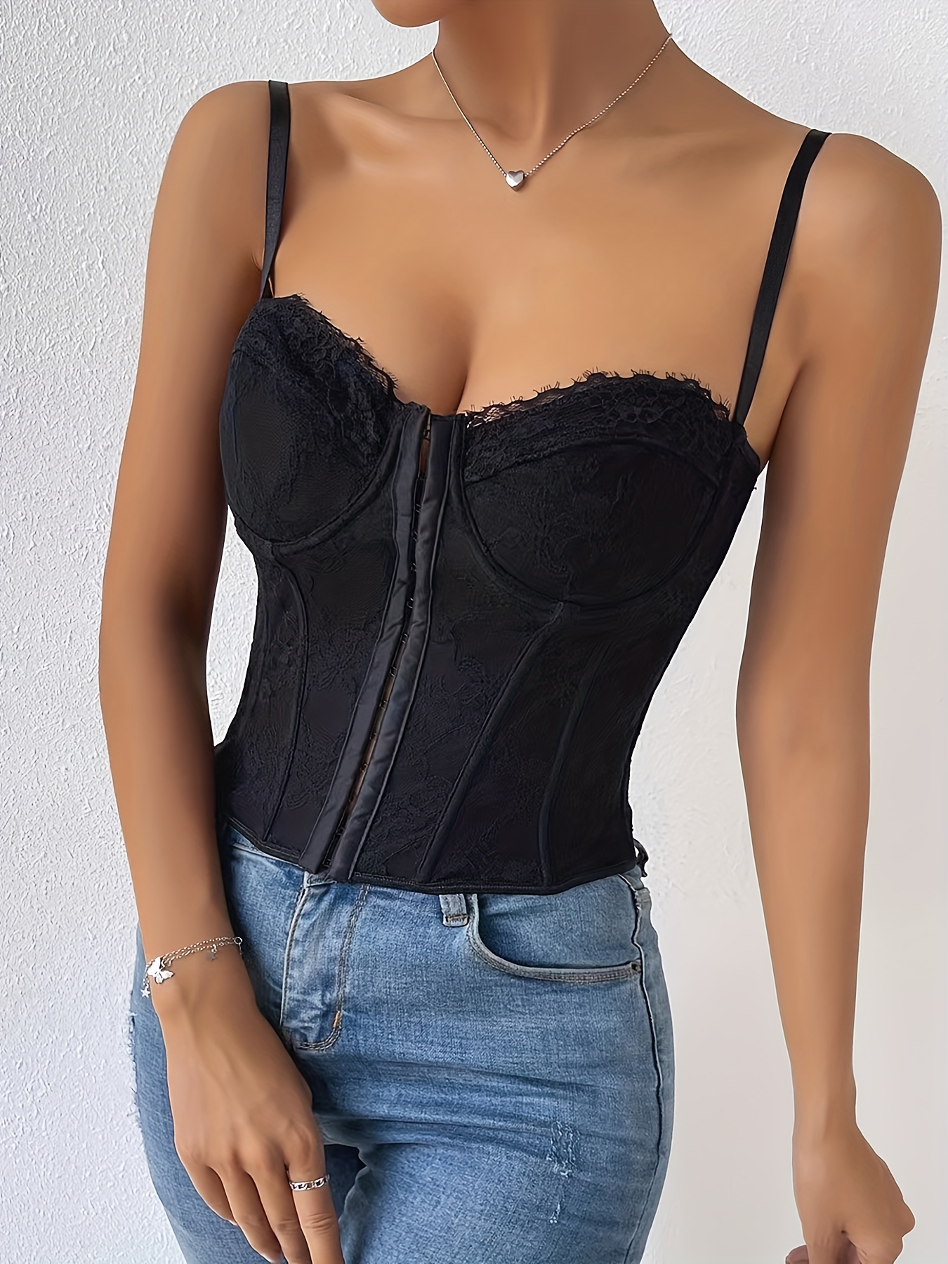 Black Corset Slimming Camisole Body Shaper Top For Tightening