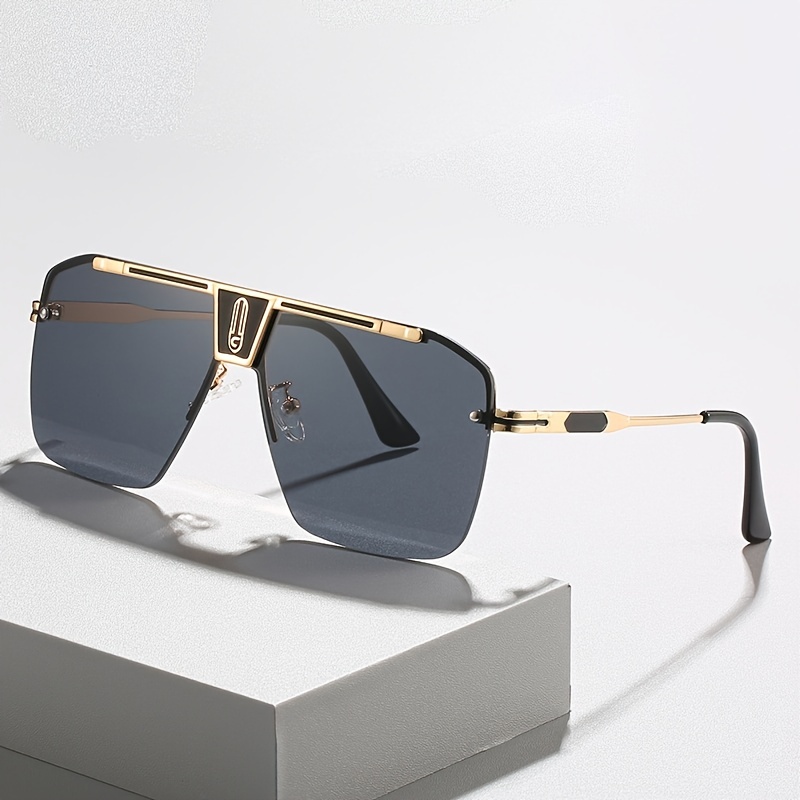Rimless Square Gradient Sunglasses Vintage - Temu