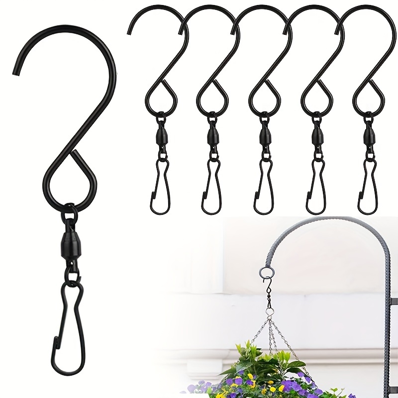 6pcs Swivel Hooks Clips S Hook Clips For Hanging Planters Wind Spinners  Wind Chimes Crystal Bird