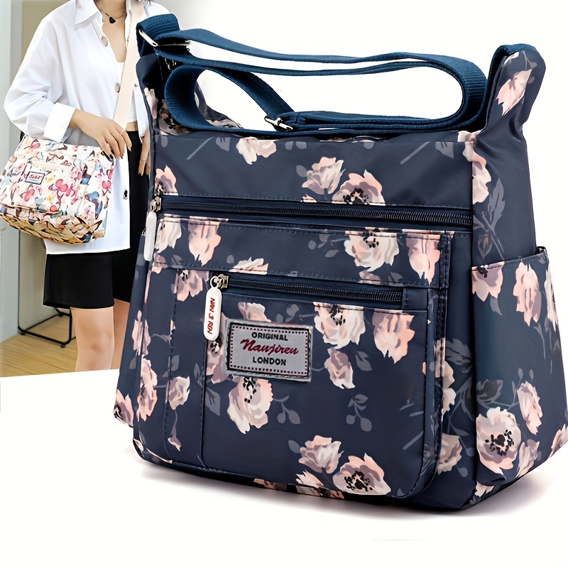 Vera Backpack Baby Blue Bradley Backpack Flower Pattern Custom