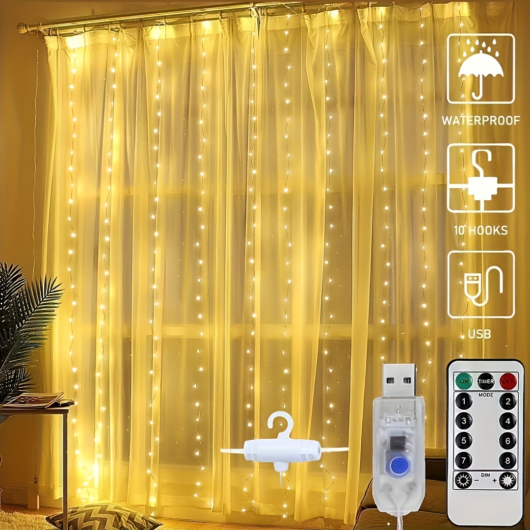 Led Curtain Lights Copper Wire String Lights Usb Powered - Temu Canada