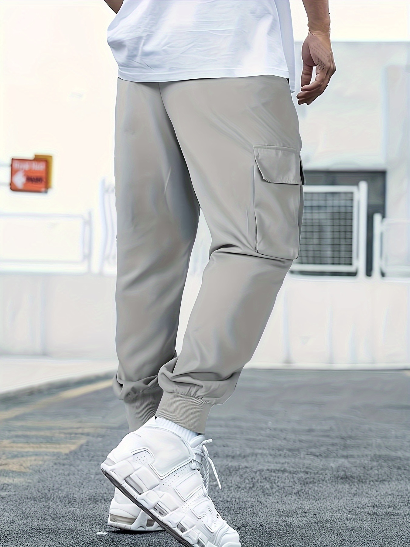 Plus Size Men's Casual Street Style Cargo Pants Oversized - Temu