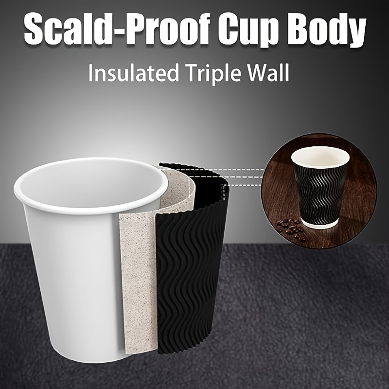 Insulated Disposable Coffee Cups Hot Paper Cups Corrugated Ripple Hot  Beverage Cups For Tea Hot Chocolate Travel To Go Cup Coffee Bar Essentials  - Temu