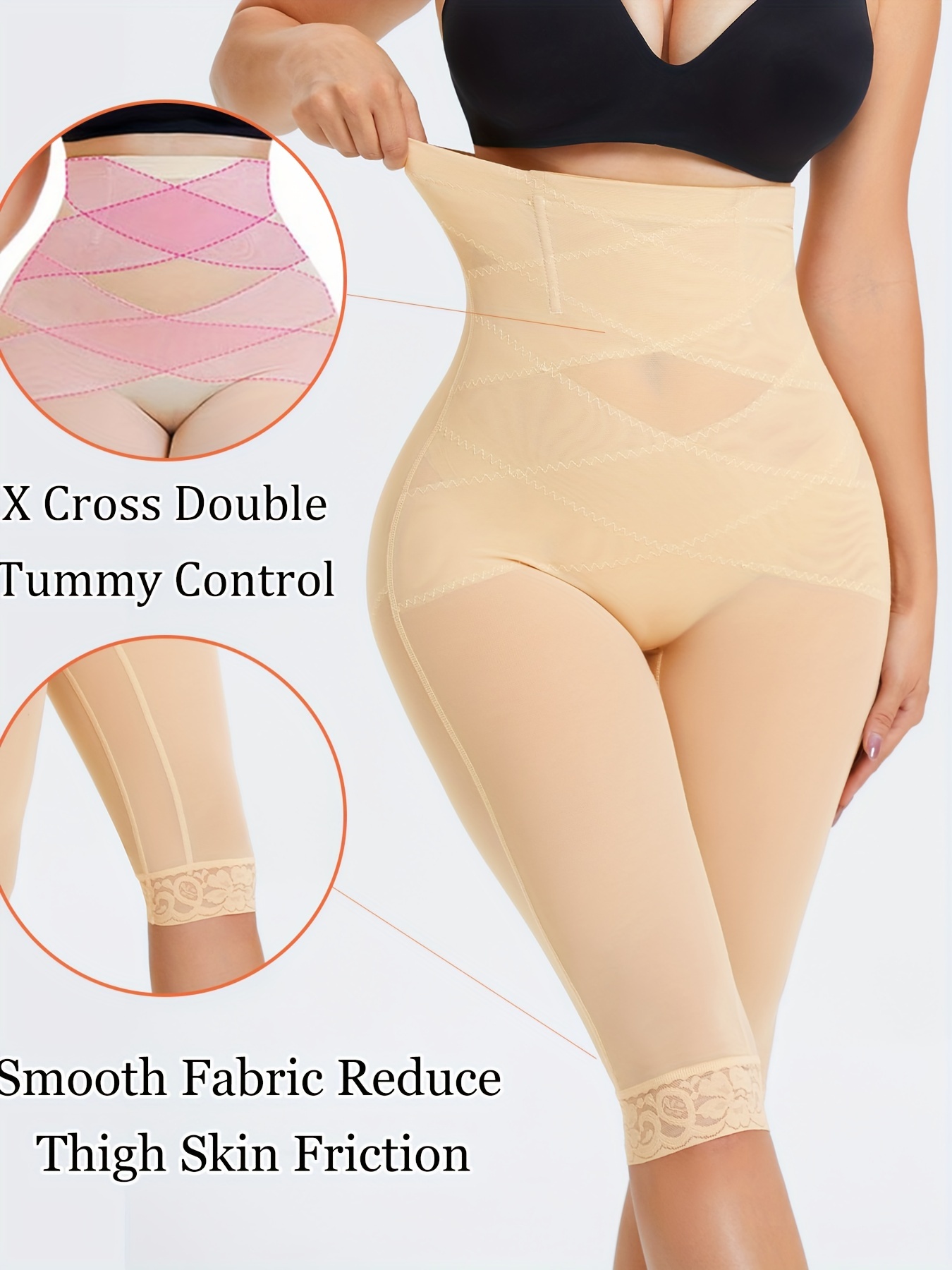 XZNGL High Waist Underwear Women Womens Traceless High Waist Flat Angle  Abdominal Tight Shorts with Girdle and Hip Lifting Body Shaping Shorts