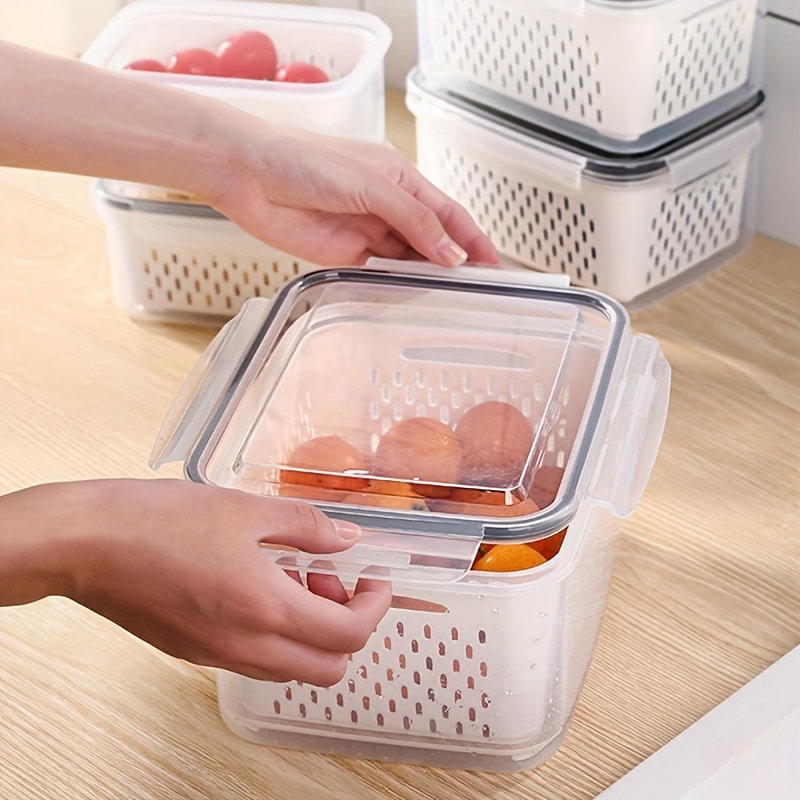 Wipaka Fruit Storage Containers for Fridge 5 Pack Plastic Fresh Produce  Saver Refrigerator Organizer with Lids and Drain Colanders for Salad Berry