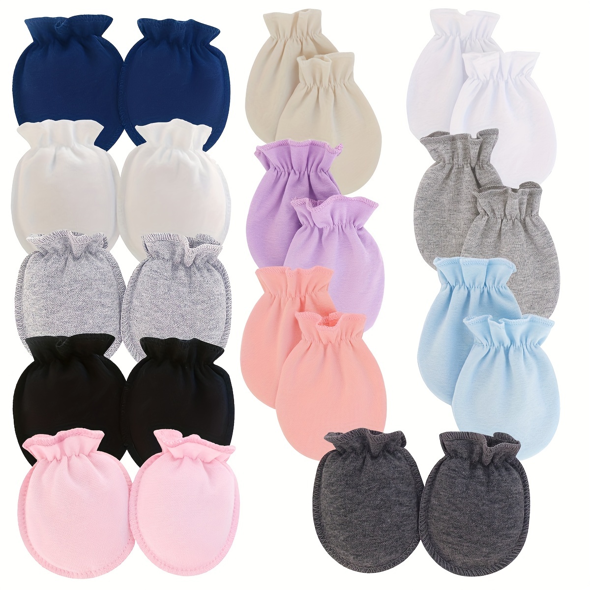 12 Pairs of Soft & Comfy Newborn Baby Mittens - Perfect For 0-6 Month Old Boys & Girls, Ideal choice for Gifts