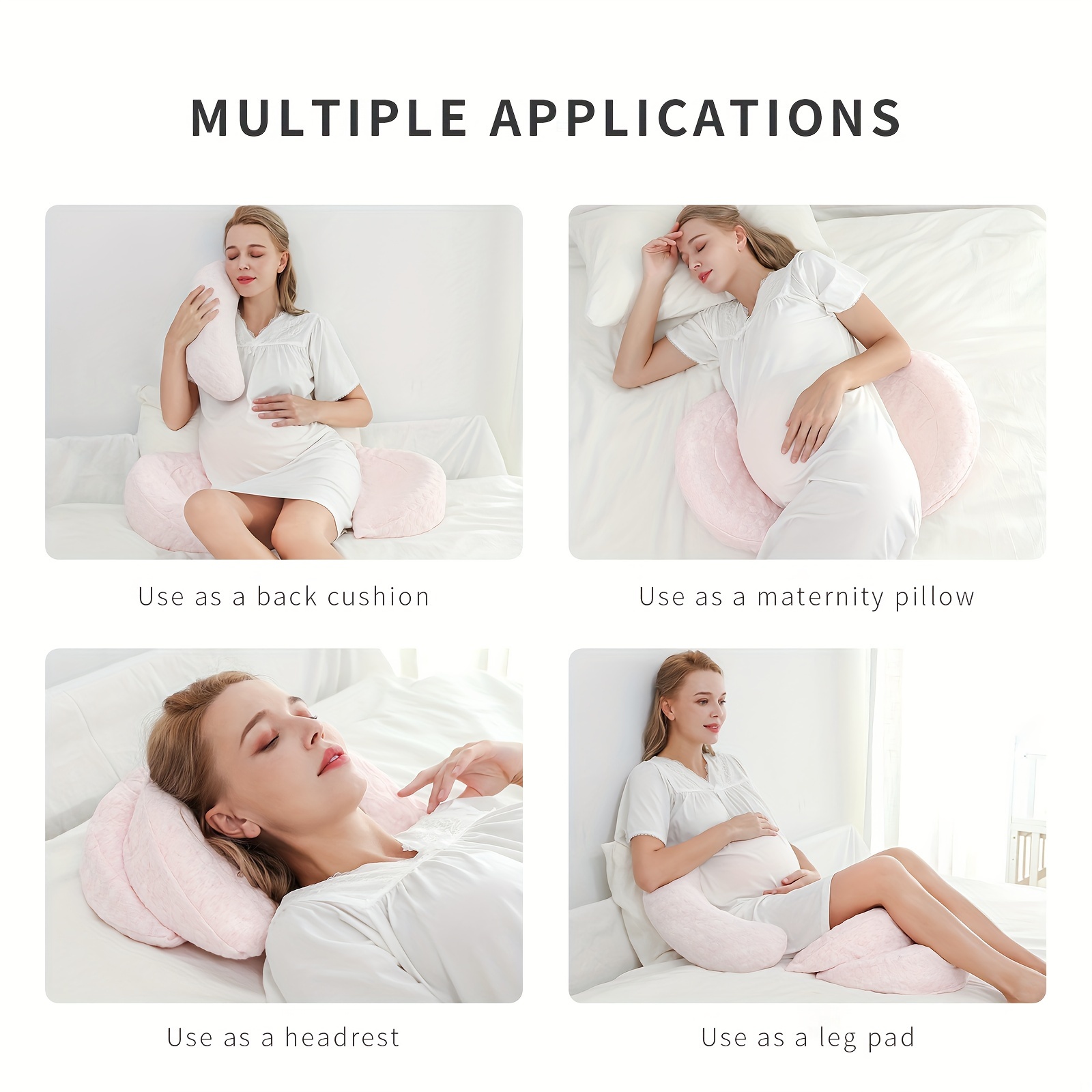 adjustable maternity pillow with removable cover soft full body support for belly waist relief during pregnancy details 9