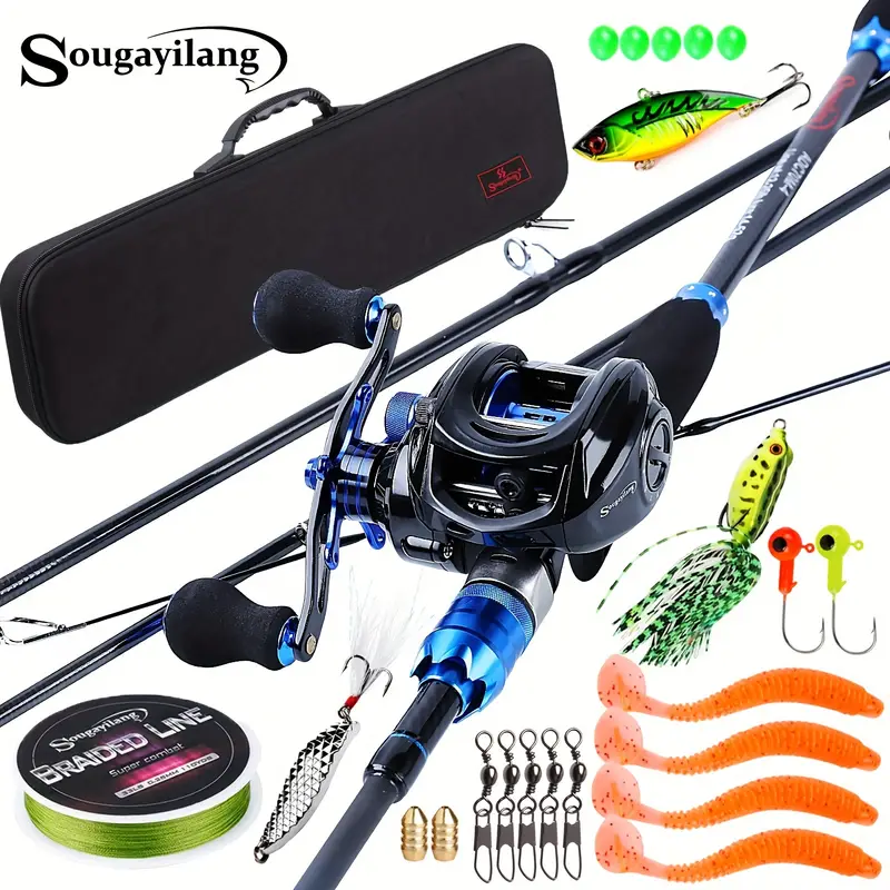 Sougayilang Fishing Rod Reel Tackle Set 4 Sections Fishing - Temu