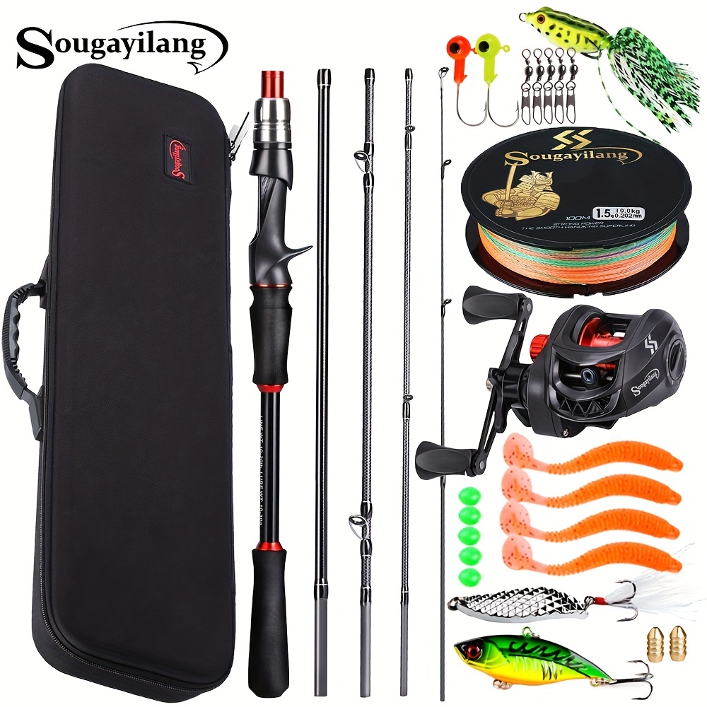 Sougayilang Fishing Rod Fishing Reel Bait Set Bag 5 Section - Temu