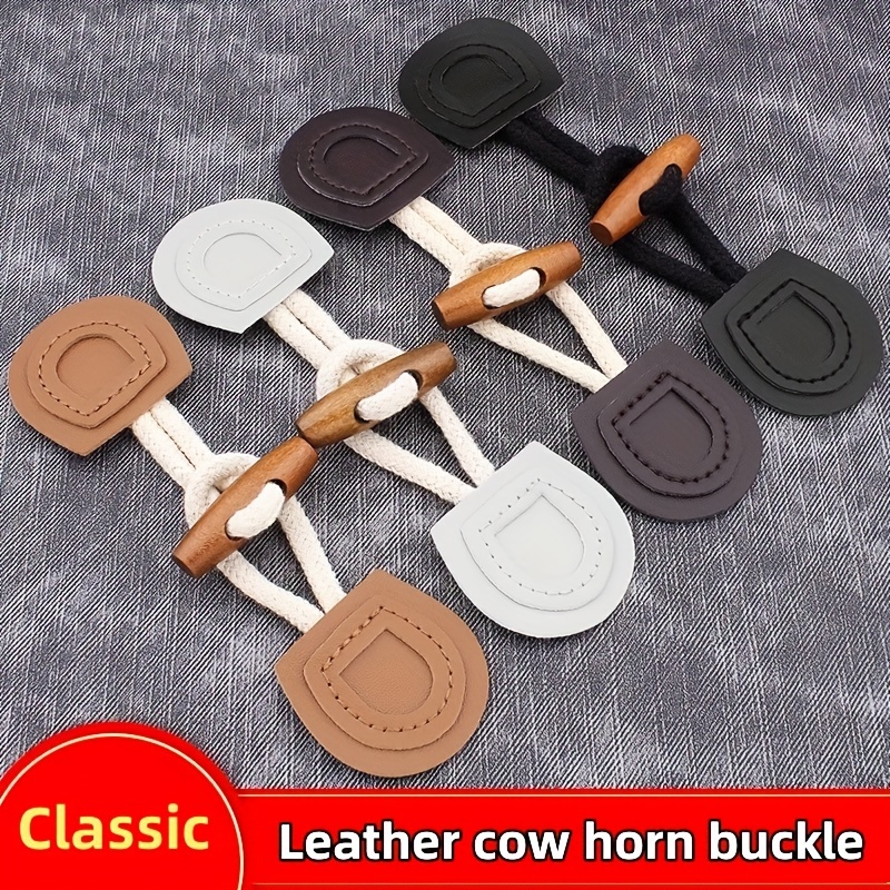 Button Natural Ox Horn Toggle Button for Women Coats Clothes