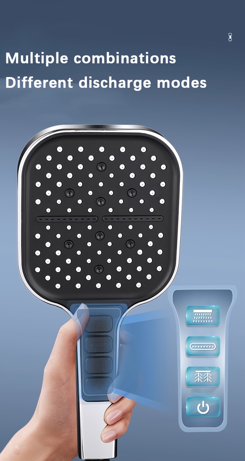 high pressure shower head with handheld 7 mode shower heads with 59 extra long stainless steel hose adjustable bracket   tile pets Product details 3