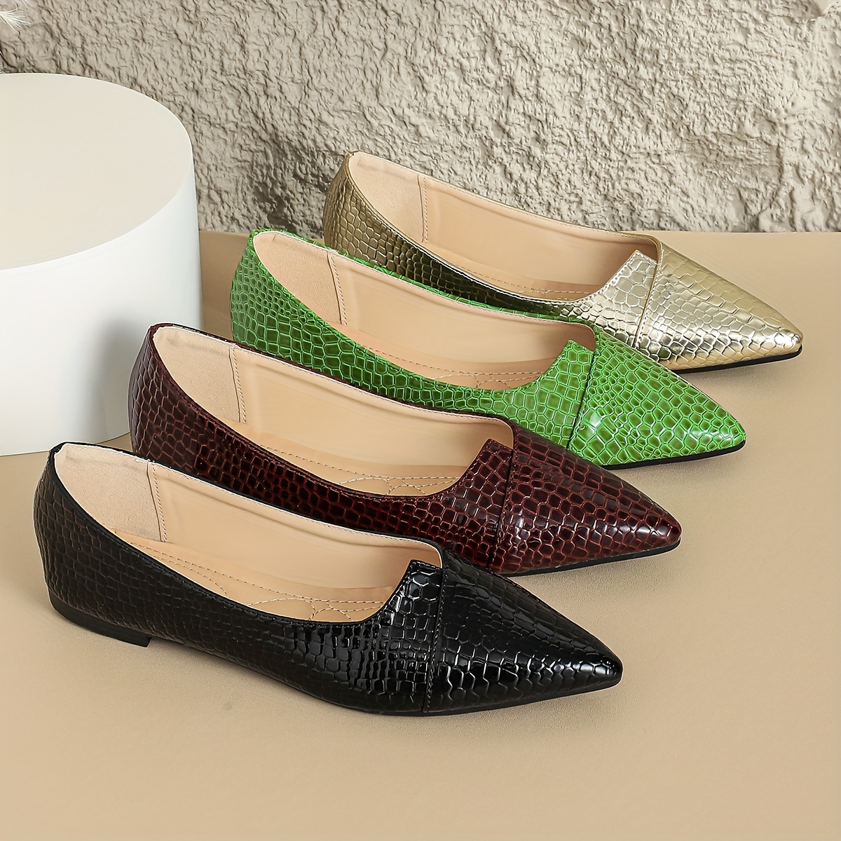 Crocodile flat shoes online