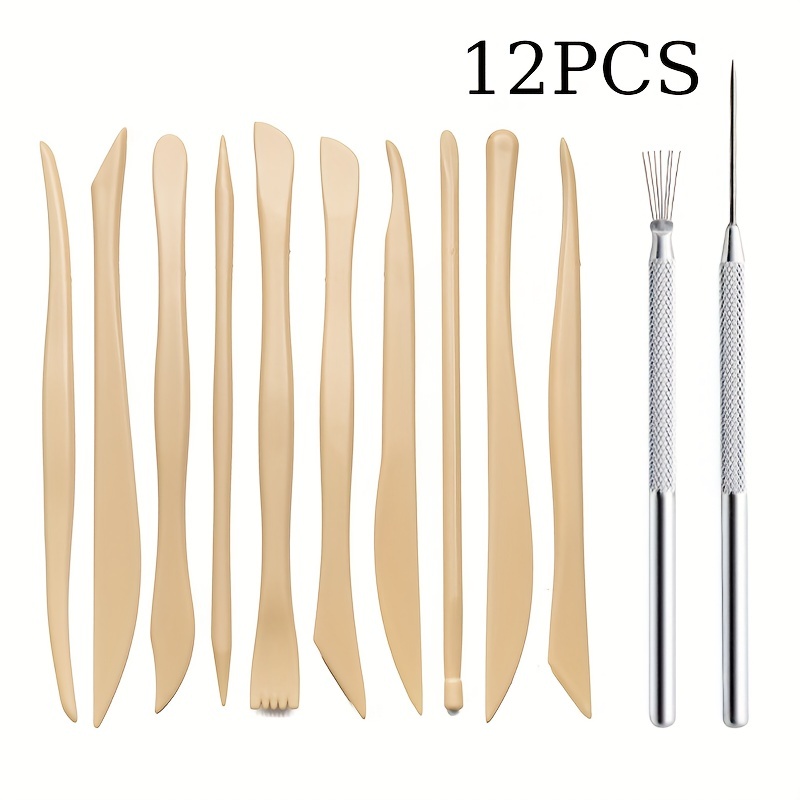 15Pcs Clay Pottery Wire Cutter Set, Clay Needle Sculpture Feather Wire  Texture Tools + Wire Clay Cutter with Wood Handle, Plasticine Dough Cutting