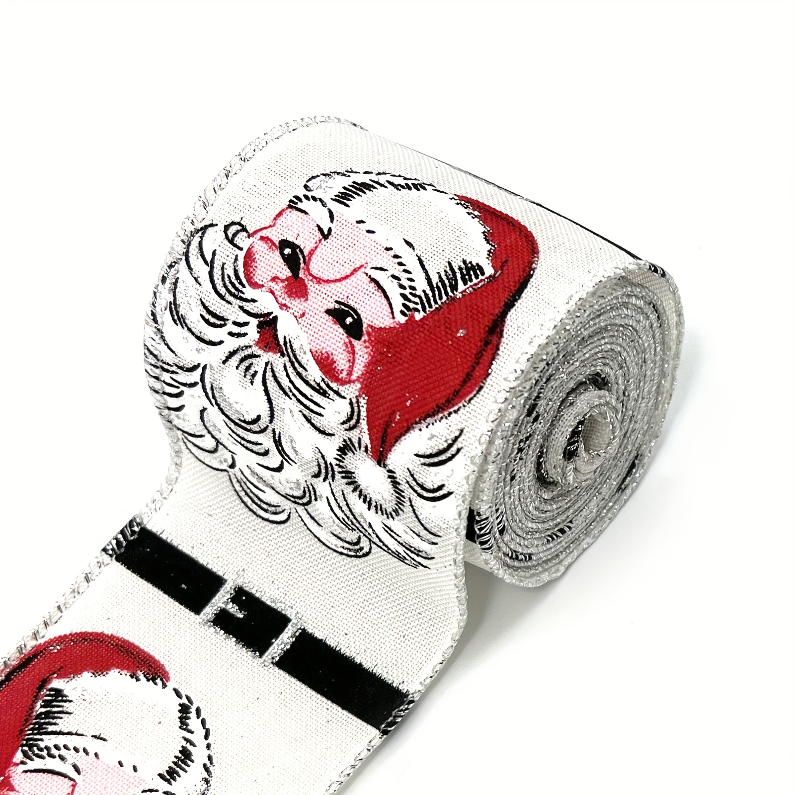 5 Yards Christmas Wired Edge Ribbon Red And White Ribbon - Temu