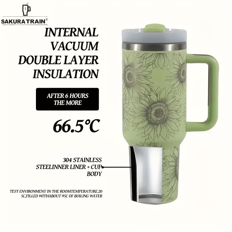 Sakura Train Travel Tumbler 5d Printed Sunflower Travel Cup - Temu