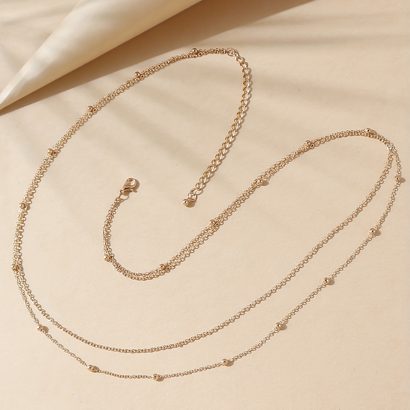 Layered Metal Bead Waist Chain, Summer Beach Jewelry
